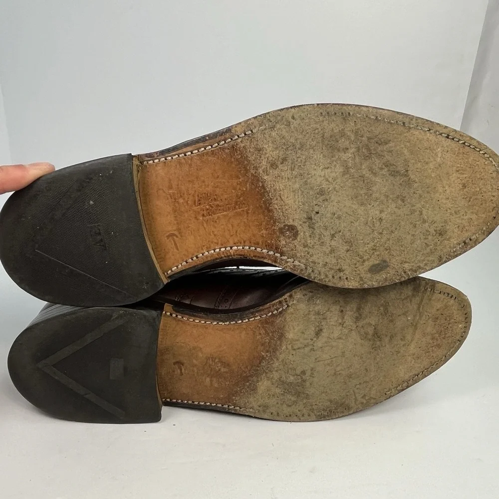 Allen Edmonds Chester Brown Leather Oxford Wingtip Dress Shoes Men's Size 8.5D